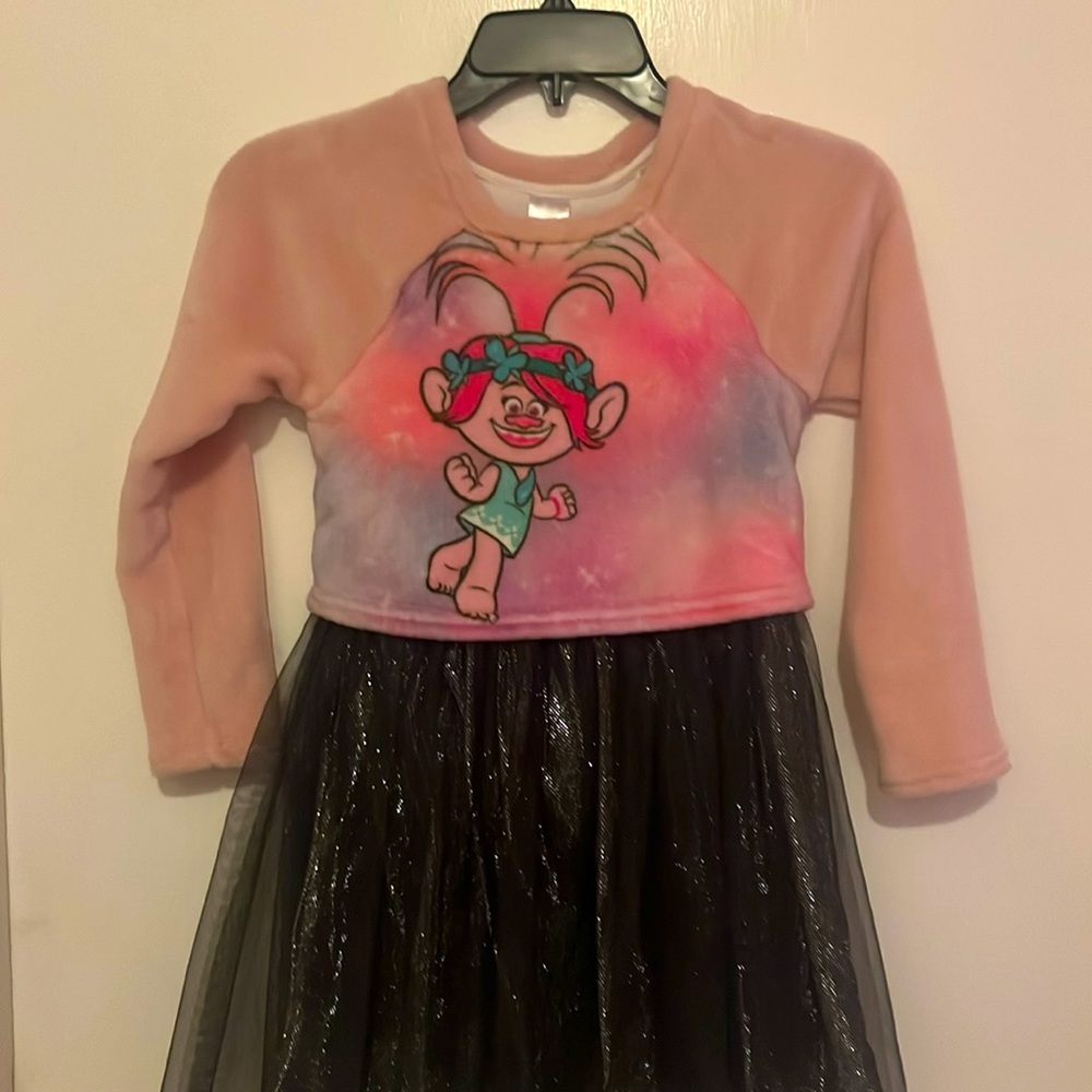 Trollls (Poppy) one piece dress. Top pink, gray